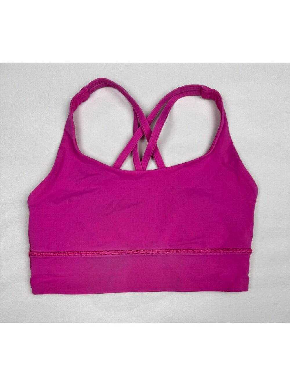 Lululemon Energy Bra Long Line Pink Strappy Sports Bra Size 6
